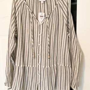 Women’s Boho J. Jill Tunic, White and Black